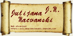 Julijana Mačvanski vizit kartica